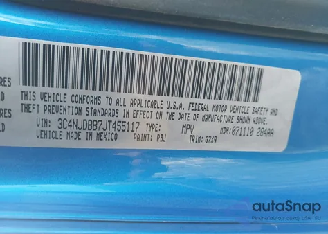 2018 Jeep Compass Altitude 4X4 z USA, uszkodzony, nr VIN 3C4NJDBB7JT455117